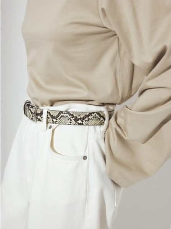 Banana Republic Snake Print Belt with Gold Buckle Size Small main image 11